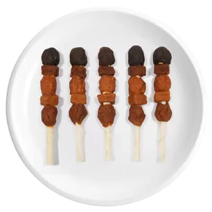 Brochette de peau de bœuf (poulet, canard, bœuf, citrouille, patate douce)