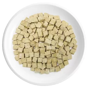 Bouchées de poulet lyophilisées avec poudre d'algues