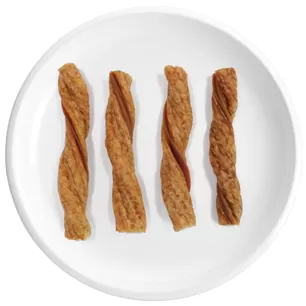 Spirales de poulet sans cuir brut, saveur cacahuète